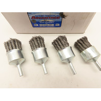 QTY 4 Advantage Knot-Type End Steel Wire Brush 1-1/8"Dia .020"