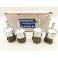 QTY 4 Advantage Knot-Type End Steel Wire Brush 1-1/8"Dia .020"