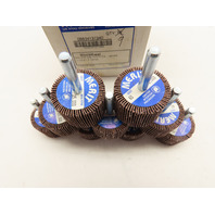 Box of 9 MERIT 08834137340 Mounted Flap Wheels 1-1/2"x 1" 60 Grit 1/4" Shank