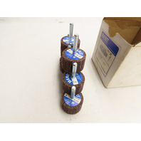 Box of 9 MERIT 08834137340 Mounted Flap Wheels 1-1/2"x 1" 60 Grit 1/4" Shank
