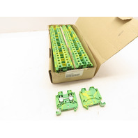 Eaton XBUT16PE Box of (50)DIN Rail Ground Terminal Blocks 600v 101a 16-4Awg 14mm