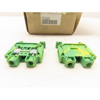 Eaton XBUT16PE Box of (50)DIN Rail Ground Terminal Blocks 600v 101a 16-4Awg 14mm