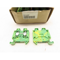 Eaton XBUT16PE Box of (50)DIN Rail Ground Terminal Blocks 600v 101a 16-4Awg 14mm
