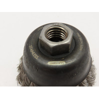 Osborn Cup Brush: 2-3/4" Dia 0.014" Wire Dia Stainless Steel Knotted 33567
