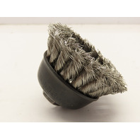Osborn Cup Brush: 2-3/4" Dia 0.014" Wire Dia Stainless Steel Knotted 33567