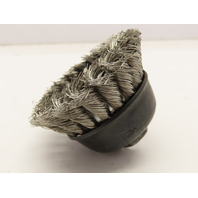 Osborn Cup Brush: 2-3/4" Dia 0.014" Wire Dia Stainless Steel Knotted 33567