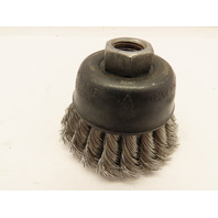 Osborn Cup Brush: 2-3/4" Dia 0.014" Wire Dia Stainless Steel Knotted 33567