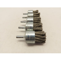 QTY 5 Weiler 10032 1-1/8-Inch Heavy Duty Knot Wire End Brush .020" SS Fill