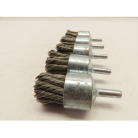 QTY 5 Weiler 10032 1-1/8-Inch Heavy Duty Knot Wire End Brush .020" SS Fill