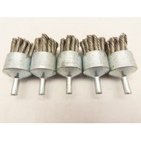 QTY 5 Weiler 10032 1-1/8-Inch Heavy Duty Knot Wire End Brush .020" SS Fill