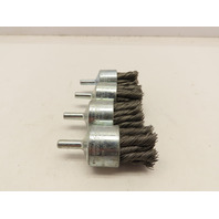QTY 4 Weiler 10027 1-1/8-Inch Heavy Duty Knot Wire End Brush .014" Steel Fill