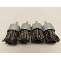QTY 4 Weiler 10027 1-1/8-Inch Heavy Duty Knot Wire End Brush .014" Steel Fill