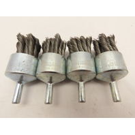 QTY 4 Weiler 10027 1-1/8-Inch Heavy Duty Knot Wire End Brush .014" Steel Fill