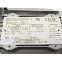 SEW-EURODRIVE WA20/T DRS71S4BE05 24.5:1 Invertor Duty Gear Motor1/2Hp69RPM Brake