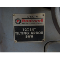 Rockwell Delta 12/14" Tilting Arbor Table Saw 7-1/2 7.5Hp Biesemeyer Rip Fence