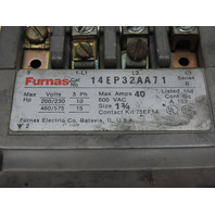 Furnas 14EP32AA71 Nema Size 1-3/4 Motor Starter 40 amps 120v Coil E60 Overloads