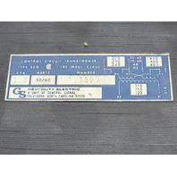 Hevi-Duty Y1500 Control Transformer 1.5 KVA Pri 240-480V Sec 120Vac 1PH