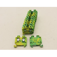 Eaton XBUT16PE Lot of 12 DIN Rail Ground Terminal Blocks 600v 101a 16-4Awg 14mm