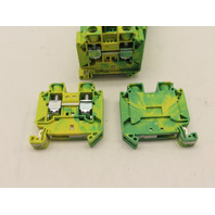 Eaton XBUT16PE Lot of 12 DIN Rail Ground Terminal Blocks 600v 101a 16-4Awg 14mm