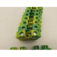 Eaton XBUT16PE Lot of 12 DIN Rail Ground Terminal Blocks 600v 101a 16-4Awg 14mm