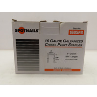 Spotnail 1605PG Wide Crown Staples 16Ga Galv Chisel Point 1"Crown 5/8"Long 5000
