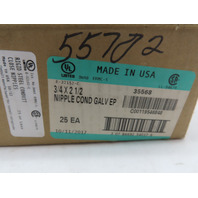 Wheatland Tube E-32152-C Box of 25 3/4x2-1/2" Conduit Nipple Galvanized Threaded