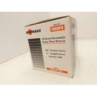 Spotnail 7608PG Medium Crown Staples 16Ga Galv Chisel Point 1/2"Crown 1"Long