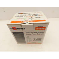 Spotnail 7608PG Medium Crown Staples 16Ga Galv Chisel Point 1/2"Crown 1"Long