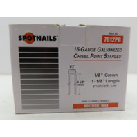 Spotnail 7612PG Staples 16Ga Galv Chisel Point 1/2"Crown 1-1/2"Long 5000 staples