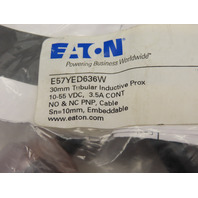 Eaton E57YED636W 30mm Tubular Inductive Prox Sensor NO & NC Contacts 10-55 VDC