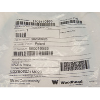 BradConnectivity 1203410865 Cable M12 4P CAT6A M/M ST/ST Teal TPE 2M