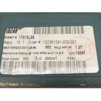 Dodge 17A15L56 Tigear 15:1 Worm Gear Speed Reducer 117 RPM 56C Frame Left Output