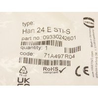 Harting Han 24 E STI-S Heavy Duty Power Connector Block Male 24Pin