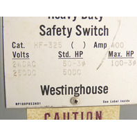 400A 3 Wire 240VAC 1000Hp  Fusible Safety Disconnect Switch