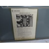 400A 3 Wire 240VAC 1000Hp  Fusible Safety Disconnect Switch