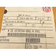 US Motors 5HP 3520 RPM TEFC 184ZJPZ Long Shaft Gusher Pump Motor