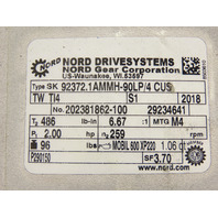 Nord 1.5Kw Torque Arm Gear Motor 6.67:1 Reducer Invertor Brake Shaft Mount