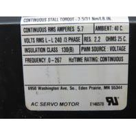 Electro-Craft 2142-01-802 F-4030-Q-H00AA Servo Motor 4000max RPM 0-267Freq 1.4Kw