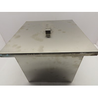 7-1/2 Gal 12"x12"x12" 18 Ga SS Open Top Tank Tub Vat w/Lid  NPT Ports