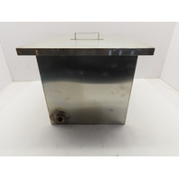 7-1/2 Gal 12"x12"x12" 18 Ga SS Open Top Tank Tub Vat w/Lid  NPT Ports