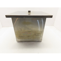 7-1/2 Gal 12"x12"x12" 18 Ga SS Open Top Tank Tub Vat w/Lid  NPT Ports