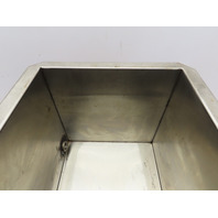 7-1/2 Gal 12"x12"x12" 18 Ga SS Open Top Tank Tub Vat w/Lid  NPT Ports
