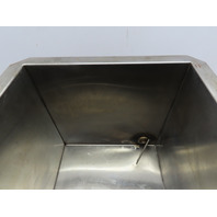 7-1/2 Gal 12"x12"x12" 18 Ga SS Open Top Tank Tub Vat w/Lid  NPT Ports