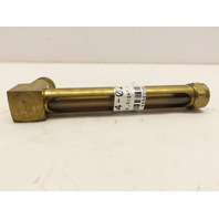LDI G211-4 Brass Liquid Oil Level Indicator 4-1/4" Long Sight Glass 1/2" NPT