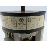 Bremas A6304 Series A 6300 4P 63A 600VAC CEE 24 Rotary Switch