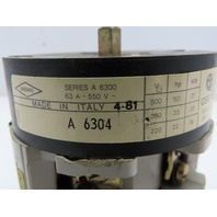 Bremas A6304 Series A 6300 4P 63A 600VAC CEE 24 Rotary Switch
