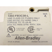 ALLEN BRADLEY 1492-FB3C30-L FUSE HOLDER 30A 600VAC/DC (LOT OF3)