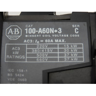 Allen-Bradley 100-A60N*3 Motor Starter 23-75A Overload Relay 120v Coil