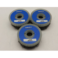 QTY 3 Osborn Cup Brush 3-1/2"Dia 0.014"Dia CR Steel Wire Deburring Brush 4500RPM