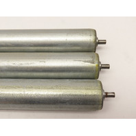 Qty 3 Hytrol Gravity Conveyor Rollers 1-3/8"OD 16"BF 1/4" Round Axle Galvanized